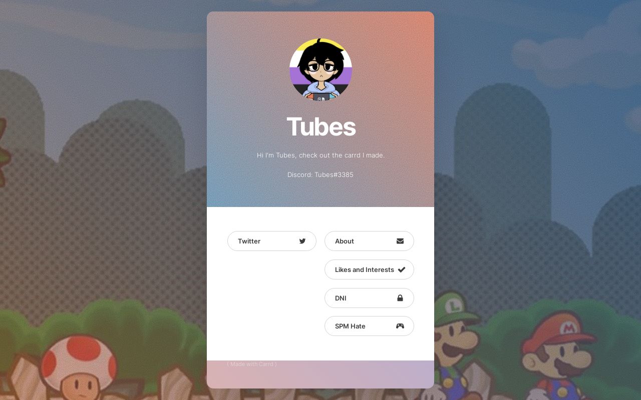 Carrd profile picture for @tubes